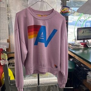 Purple Sweatshirt with Colorful Logo